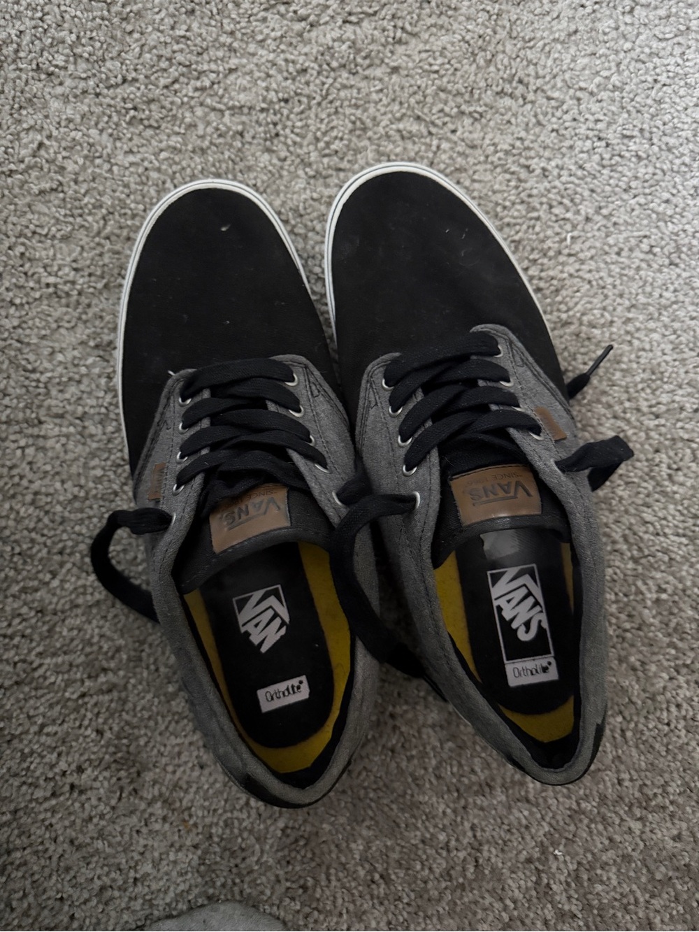 Vans Men’s Black & Gray Low-Top Skate Sneakers